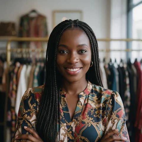 A boutique owner in her shop