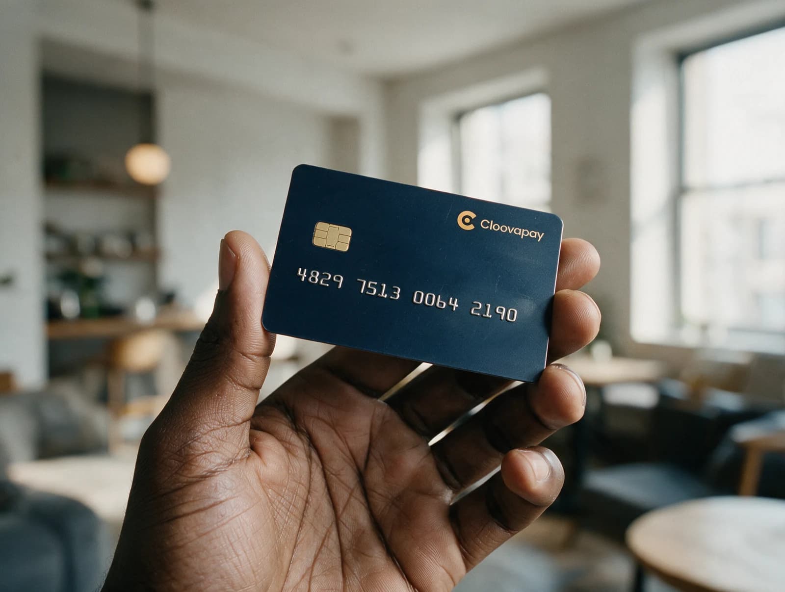 A man holding his CloovaPay virtual dollar card
